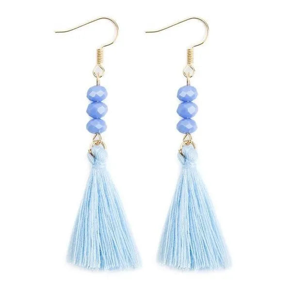 tassel for two blue orange earrings 5218