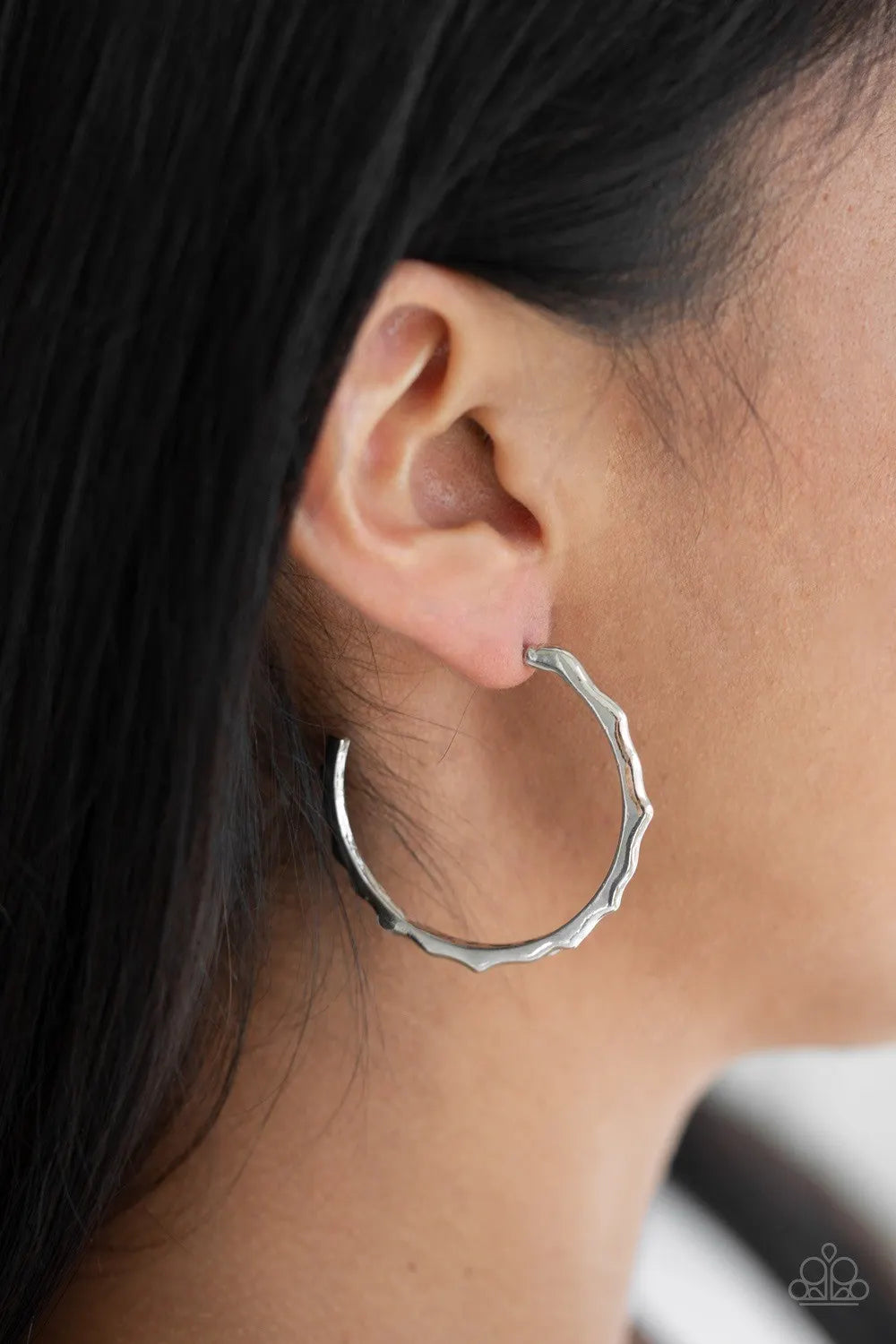 Danger Zone - Silver hoops earrings papa