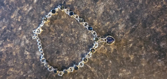 Heart blue and silver bracelet