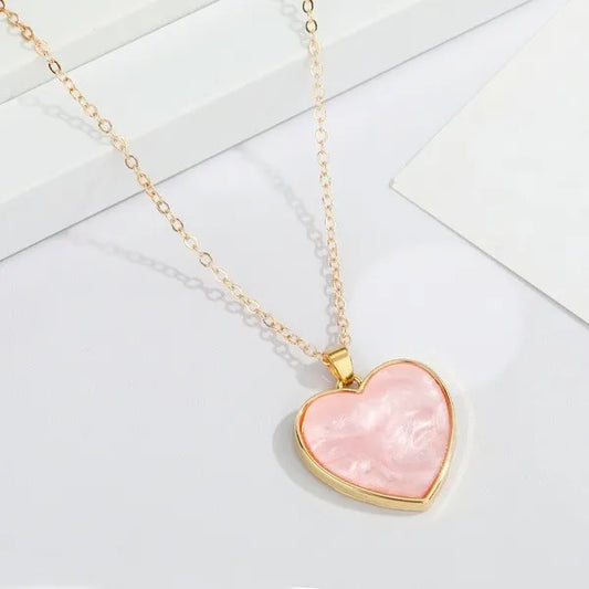 Golden lux pink short necklace