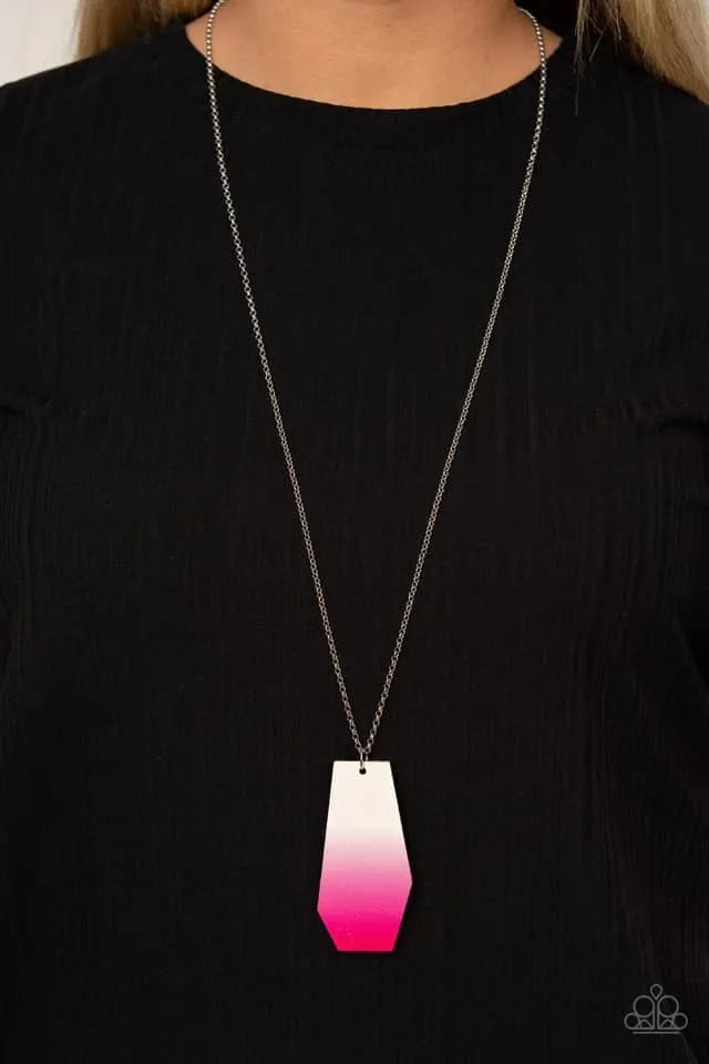 Watercolor Skies - Pink WOOD necklace papa