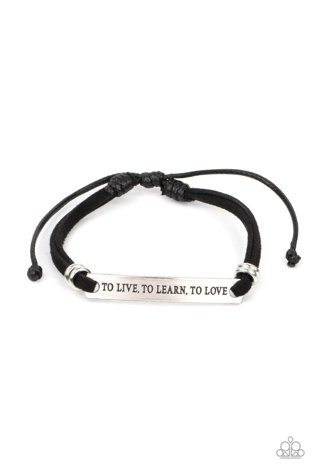 To Live, To Learn, To Love - Black bracelet papa