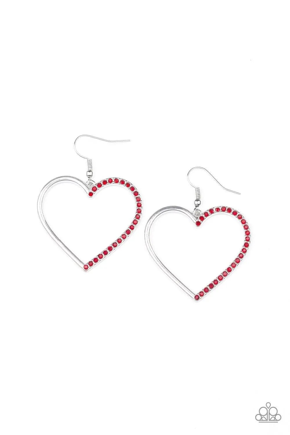 First Date Dazzle - Red  white earrings