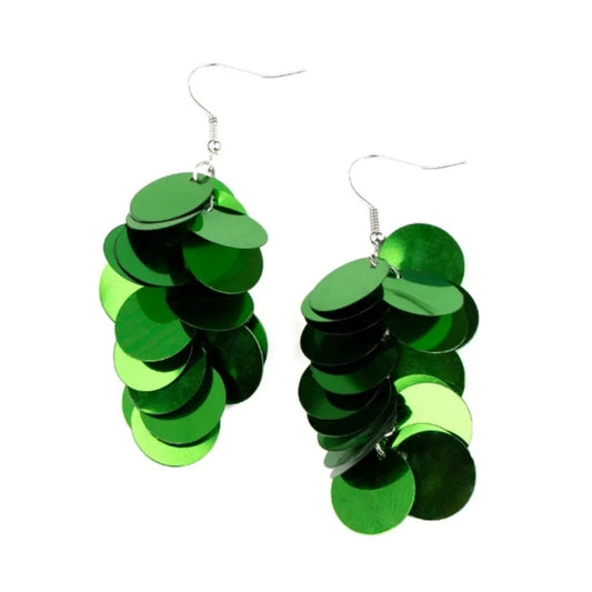 Now You SEQUIN It Green earrings