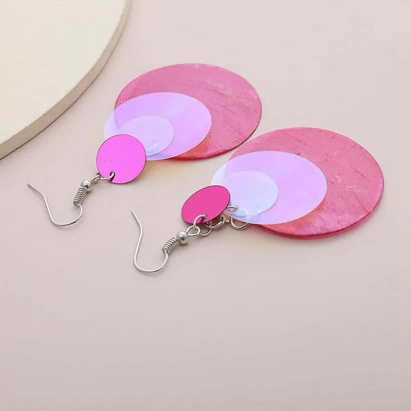 shell of beauty pink iridescent earrings 1309