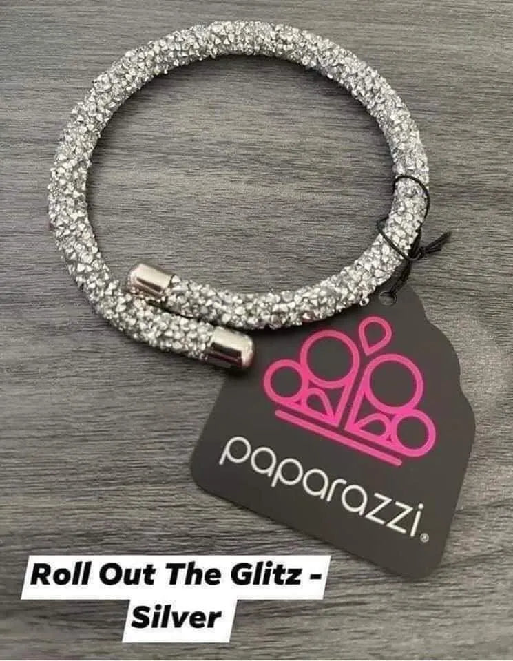 Roll Out The Glitz - Multi white coil bracelet