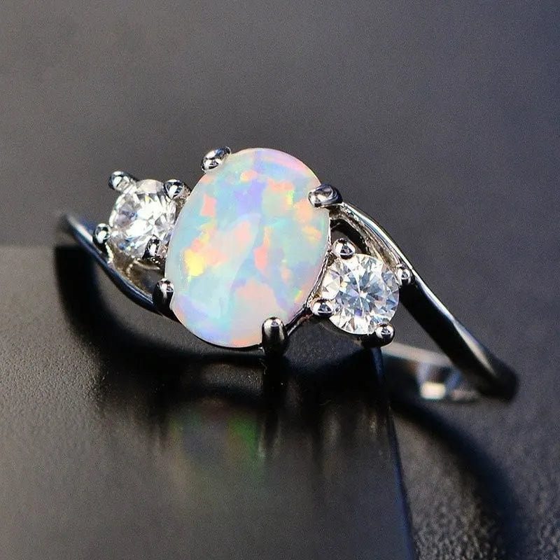 Lady Opal ring 925 sz 9 band