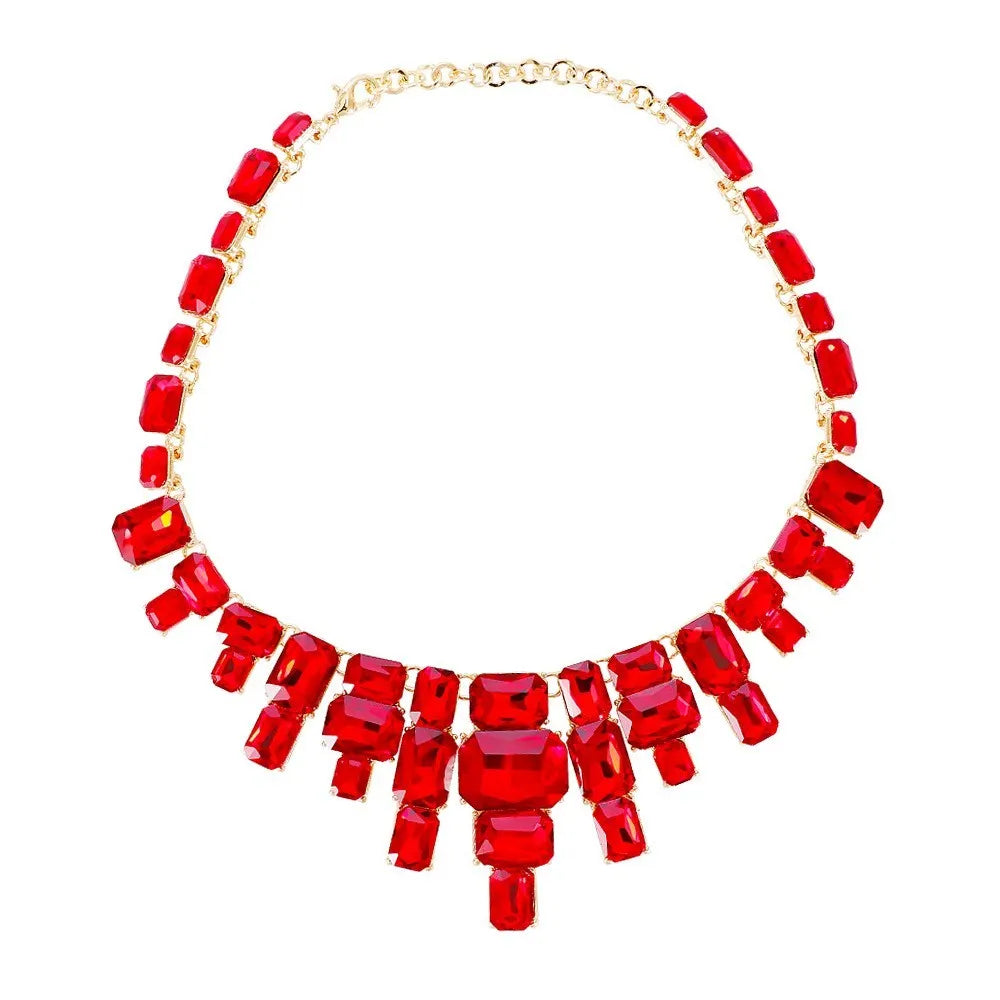 Garnet dreams short red necklace set