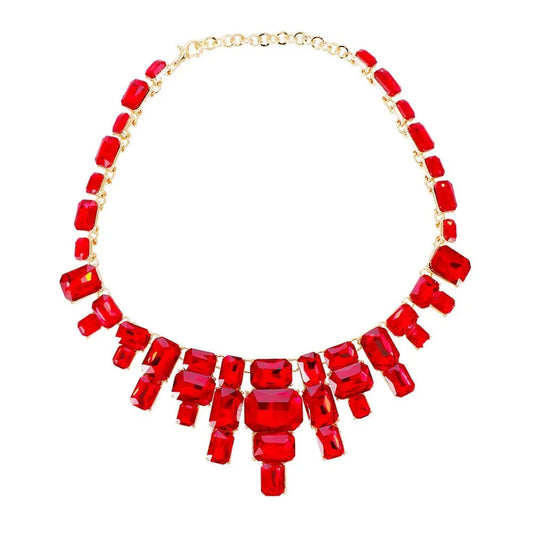 Garnet dreams short red necklace set