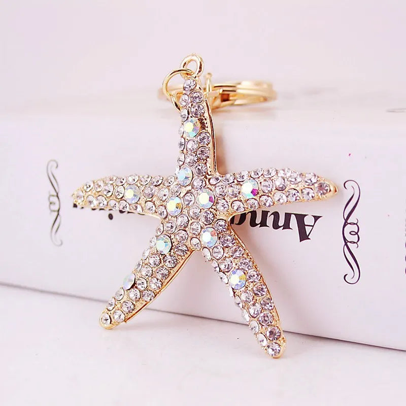 Starfish iridescent keychain