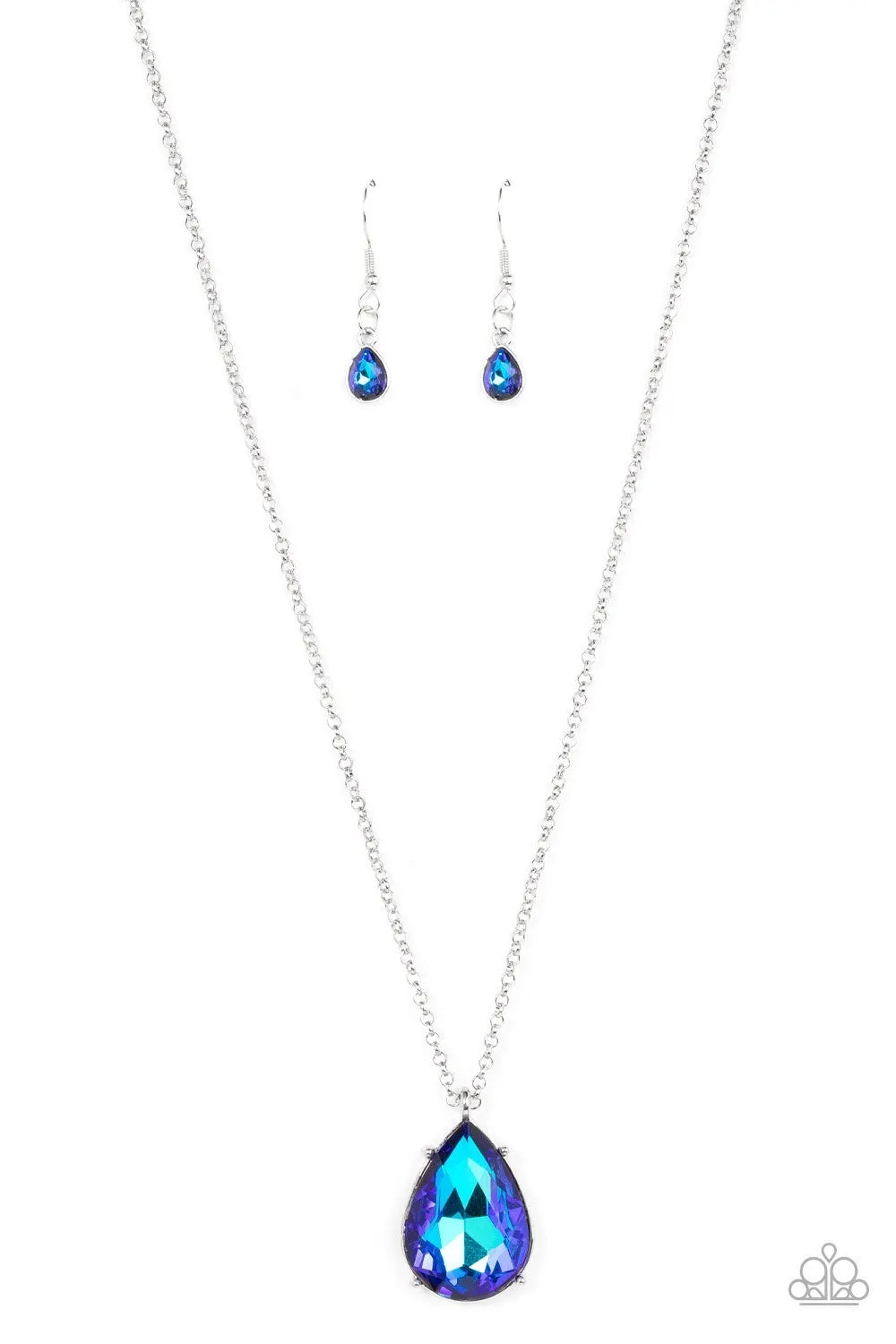 Illustrious Icon - Blue short oil necklace