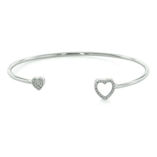 Heart cuff bracelet silver 3356