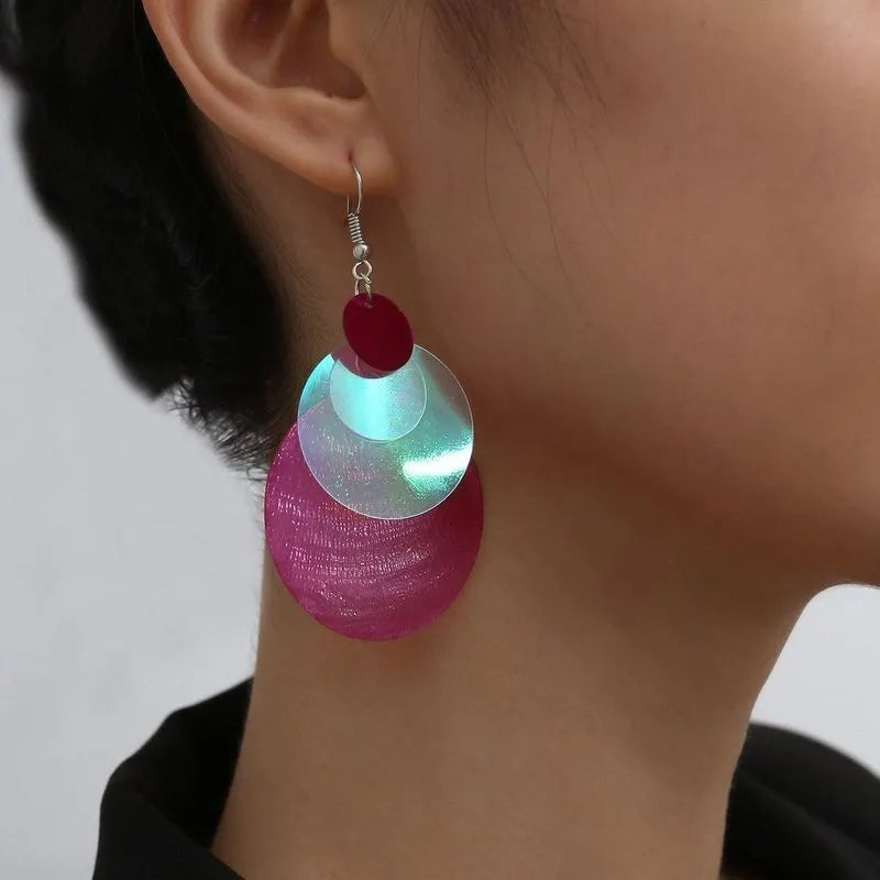 shell of beauty pink iridescent earrings 1309