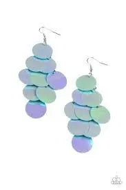 mermaid shimmer blue earrings