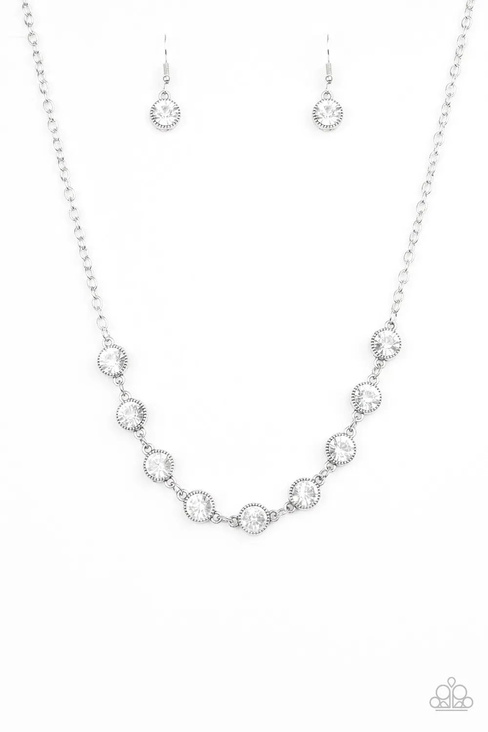 Starlit Socials - White silver necklace short papa