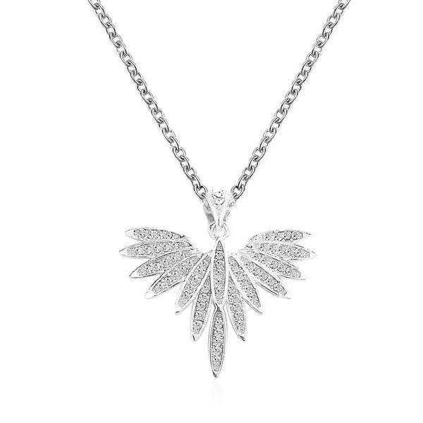 Angel wings white short necklace