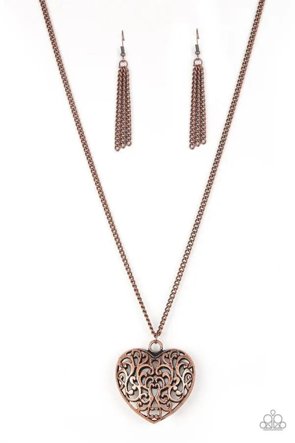 Victorian Virtue - Copper silver necklace long