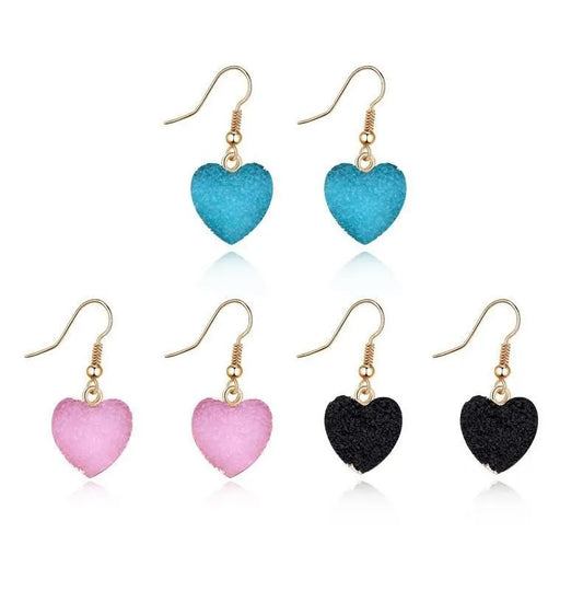 resin hearts multiple earrings 2958