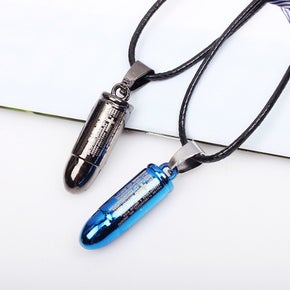 Bullet silver long or short necklace